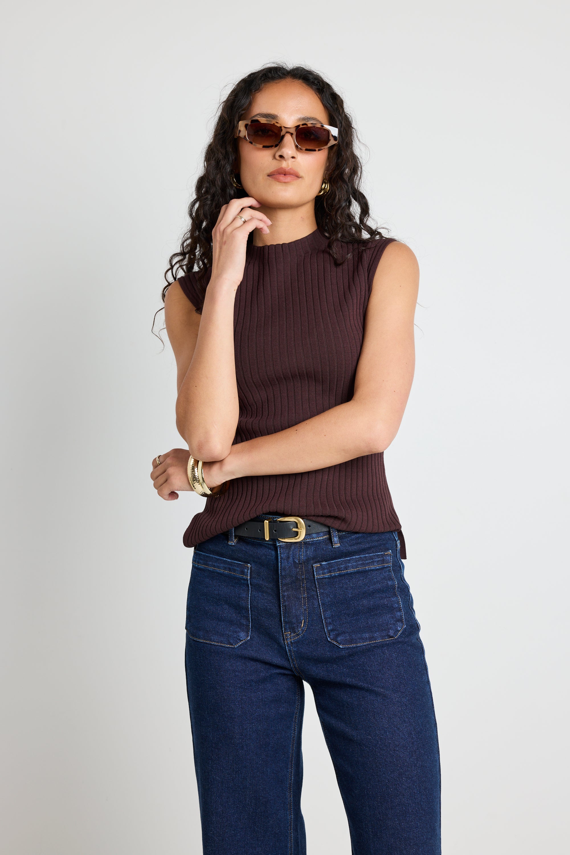 Zoey Indigo High Rise Wide Leg Pocket Jean