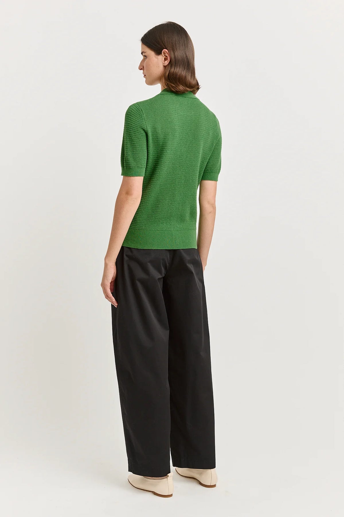 Grain Stitch Button Polo - Toorallie