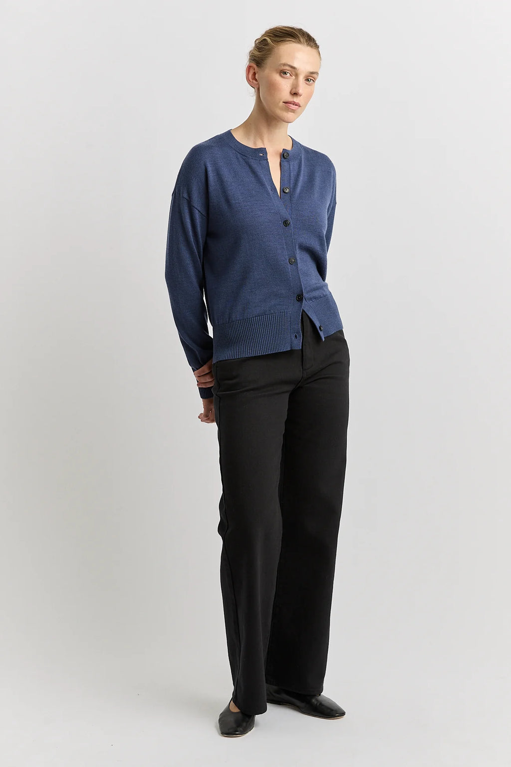 Fine Knit Cardigan in Mocha, Kale, Galaxy or French Navy Toorallie