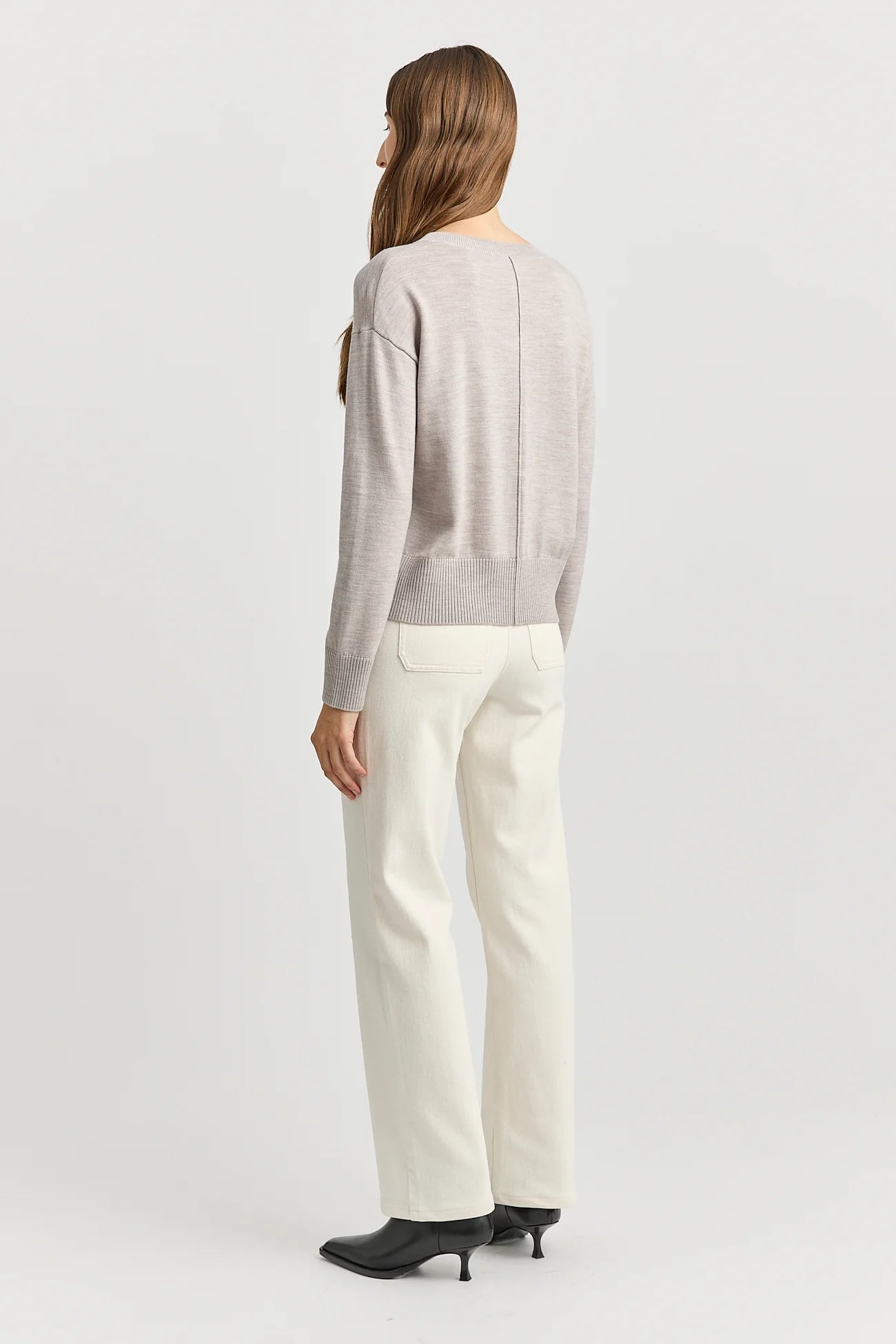 Fine Merino Crew in Light Oat