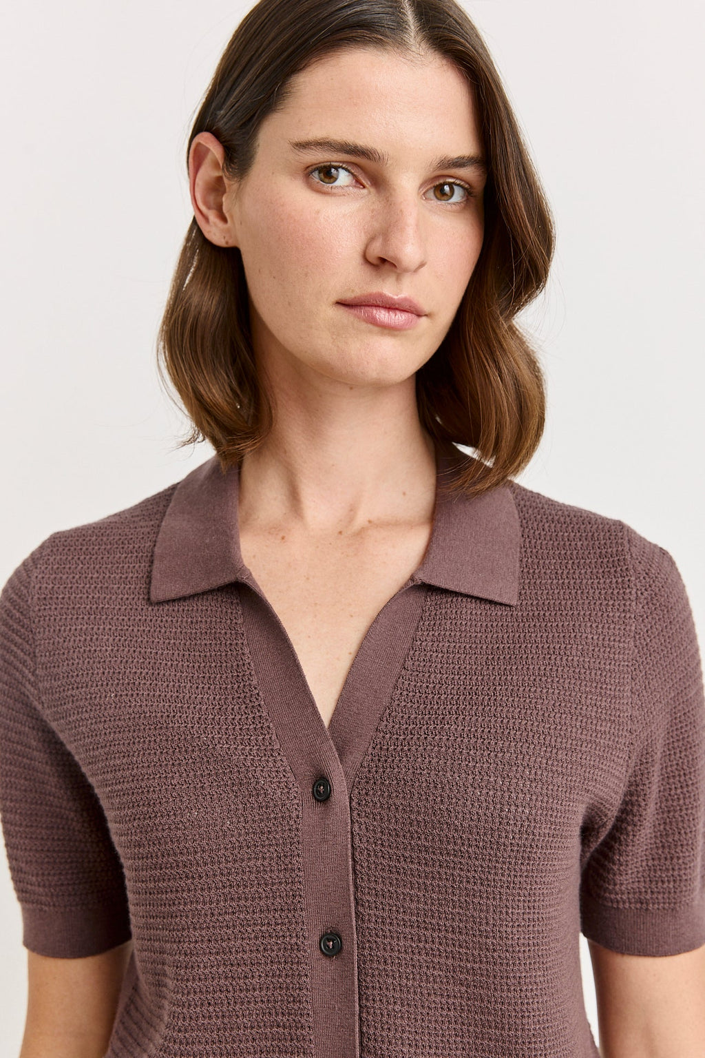 Grain Stitch Button Polo - Toorallie