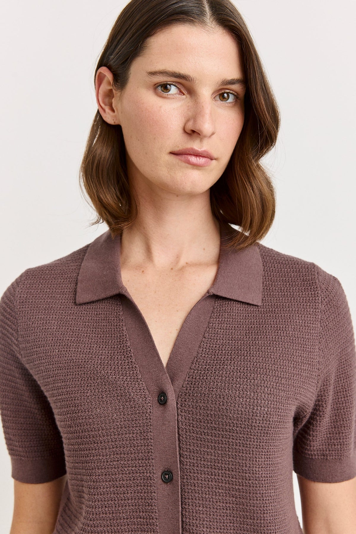 Grain Stitch Button Polo - Toorallie