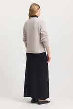 Relaxed Fit Mock Neck in Light Oak