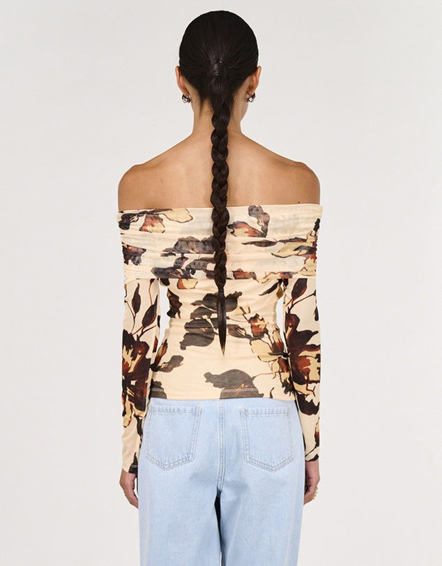 Romy Off Shoulder Mesh Top. Staple The Label