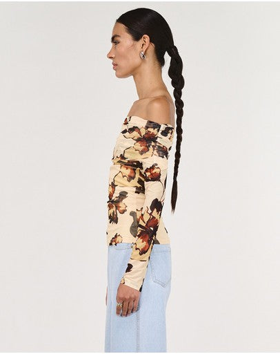Romy Off Shoulder Mesh Top. Staple The Label