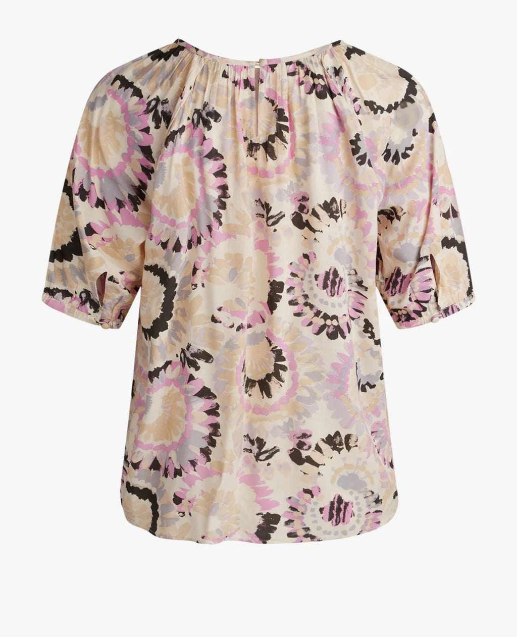 Lana Blouse in Print White Beige Purple