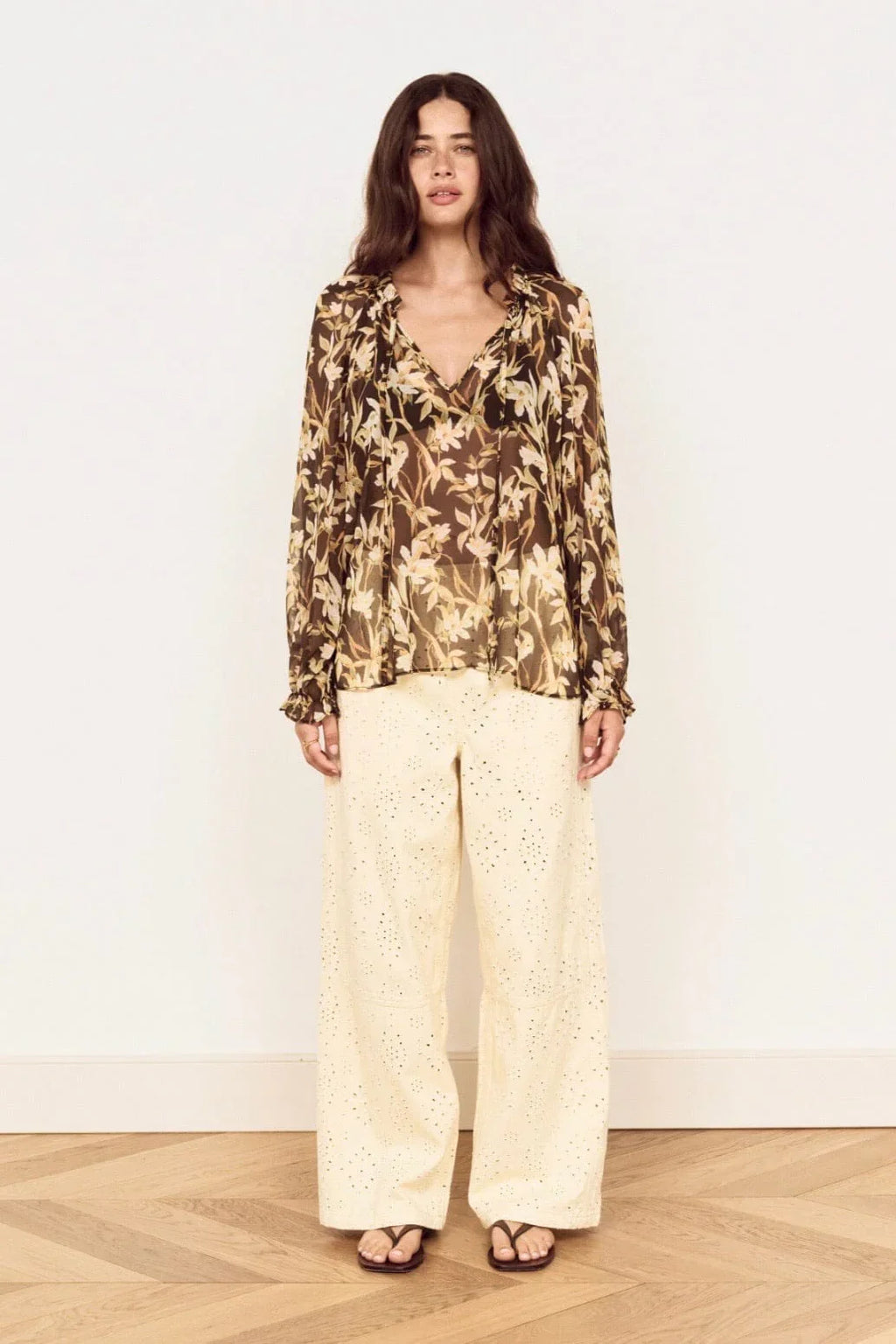 Vega Chiffon Blouse. Mink Pink
