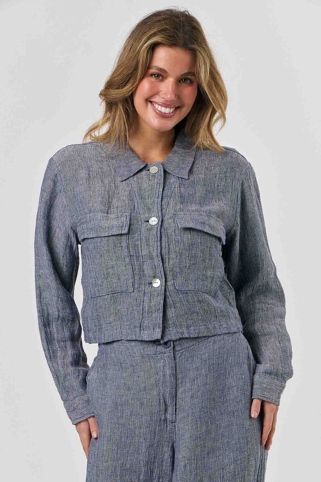Linen Jacket in Nightfall