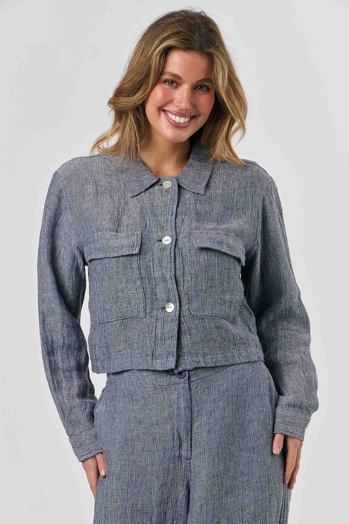 Linen Jacket in Nightfall