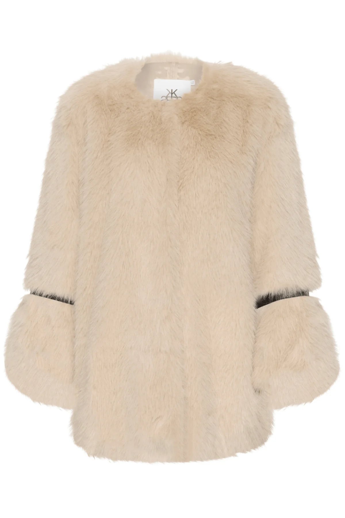 Pearly Fur Coat in Silver Cloud