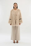 Pearly Fur Coat in Silver Cloud