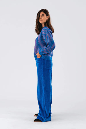 Terry Knit Jumper in Blue