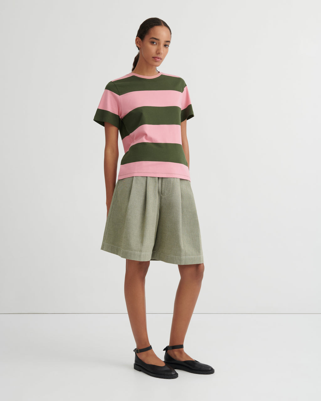 Classic Tee Begonia Stripe - Kowtow