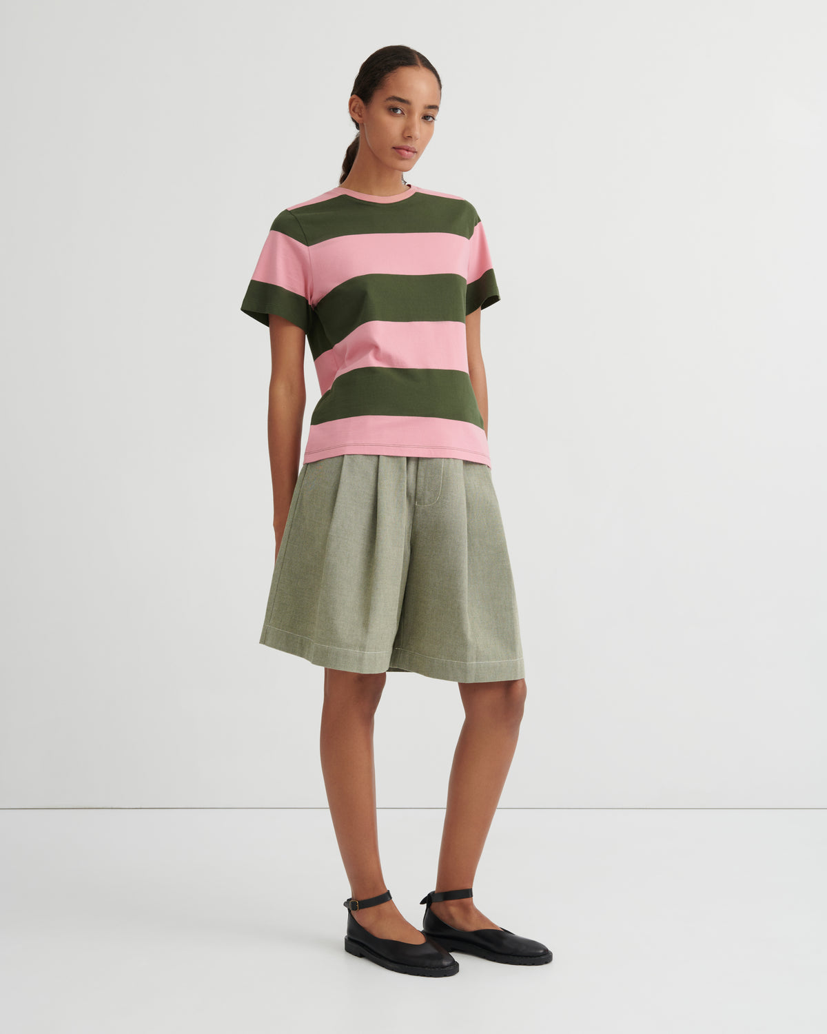 Classic Tee Begonia Stripe - Kowtow