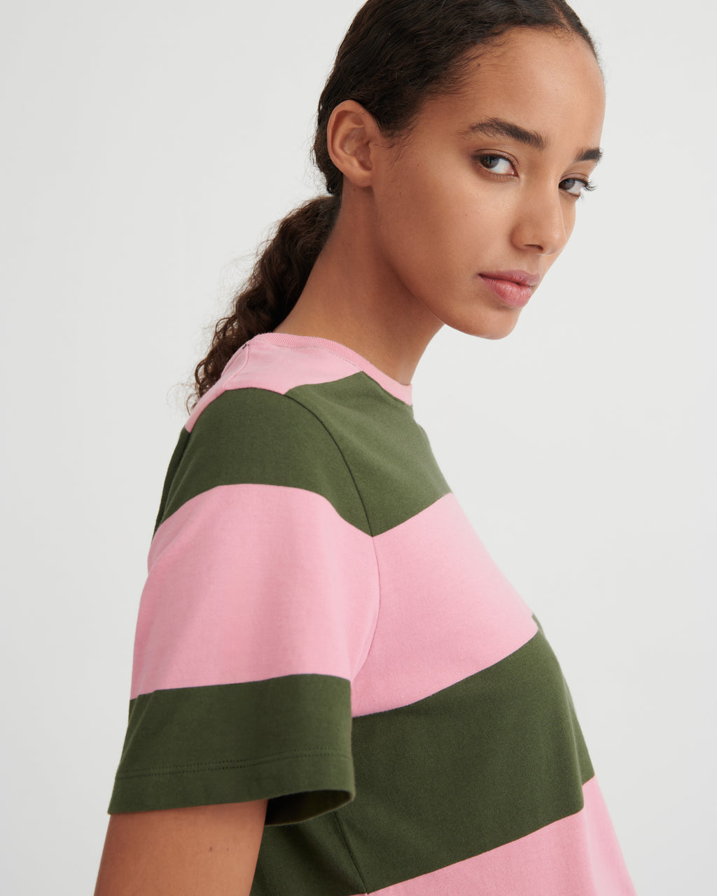 Classic Tee Begonia Stripe - Kowtow