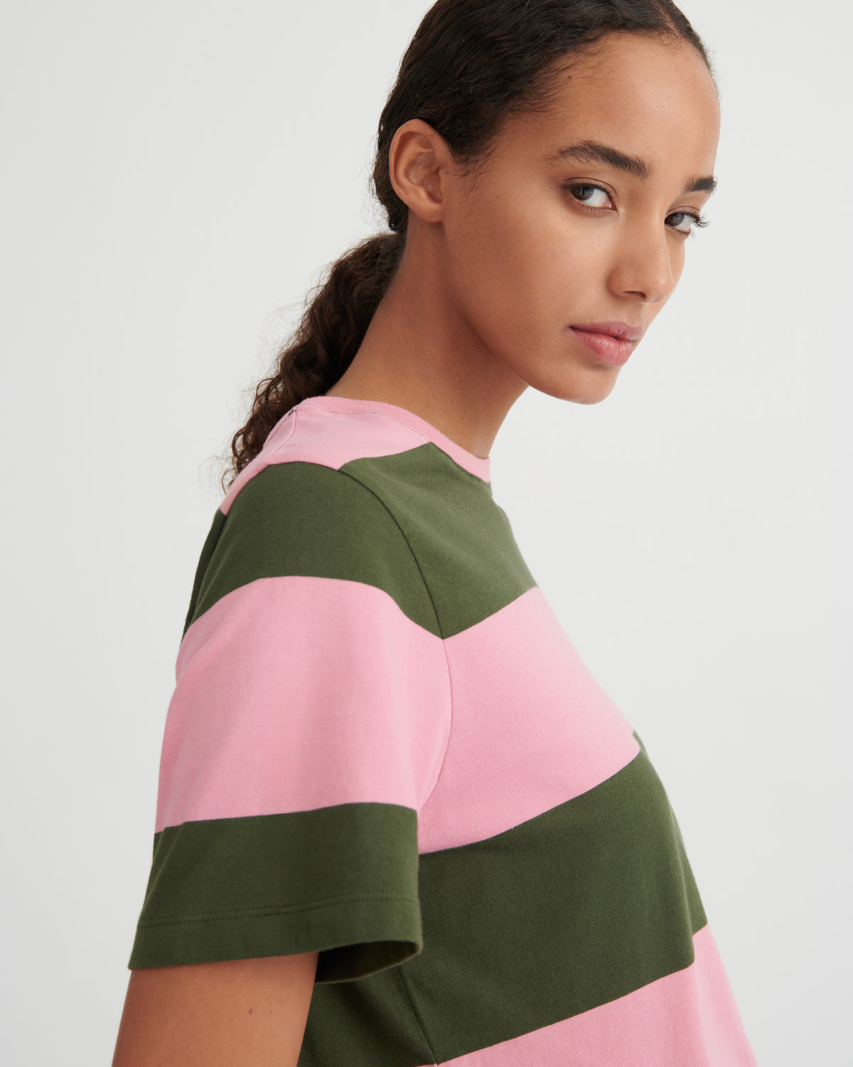 Classic Tee Begonia Stripe - Kowtow