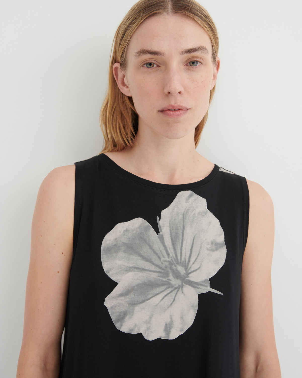 Tank Swing Dress Monochrome Floral - Kowtow