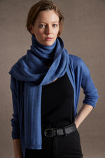 Fine Cable Scarf in Forest or Cruise Blue
