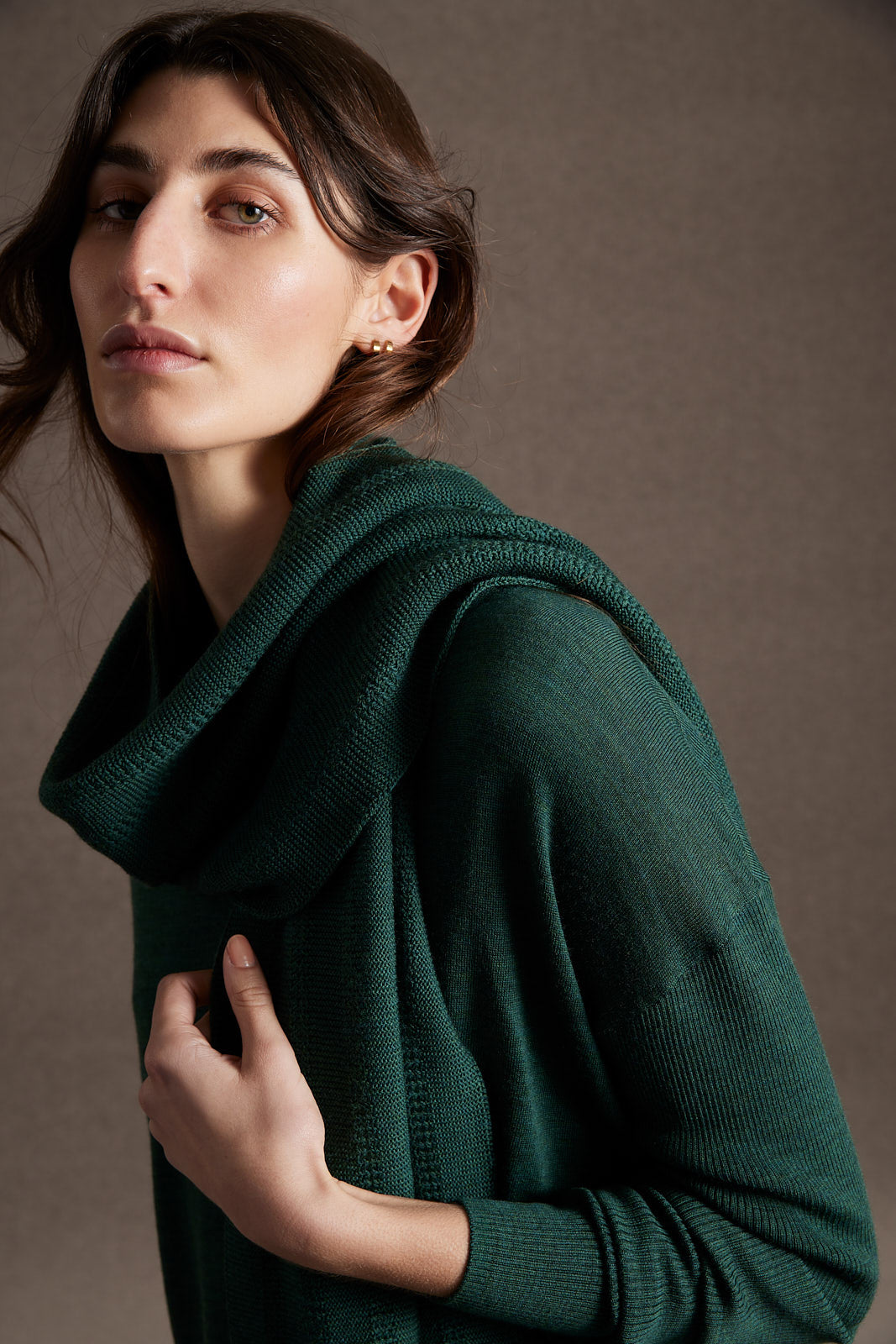 Fine Cable Scarf in Forest or Cruise Blue