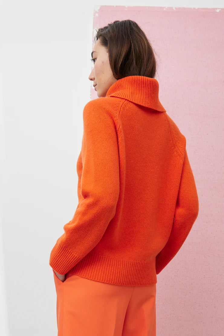 Zeta Raglan Roll Neck in Aperol