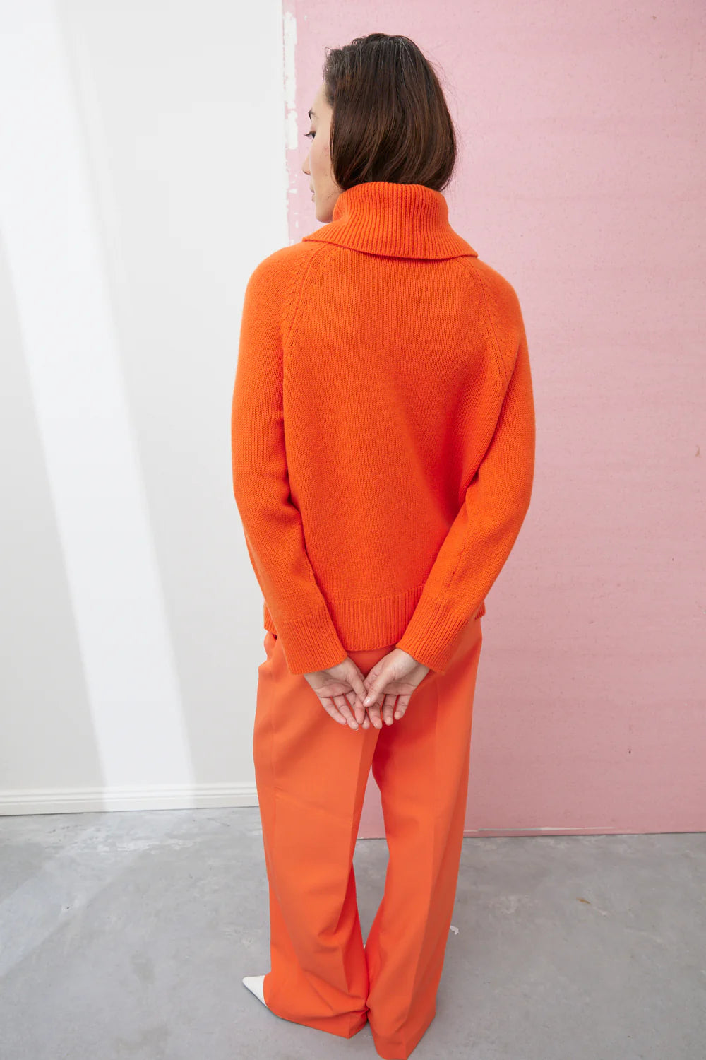 Zeta Raglan Roll Neck in Aperol