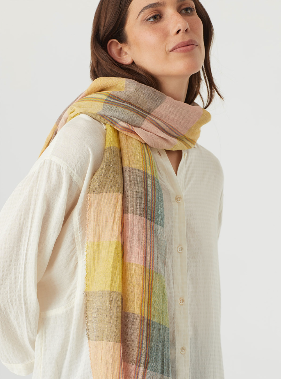 Multi Colour Checks Foulard Scarf