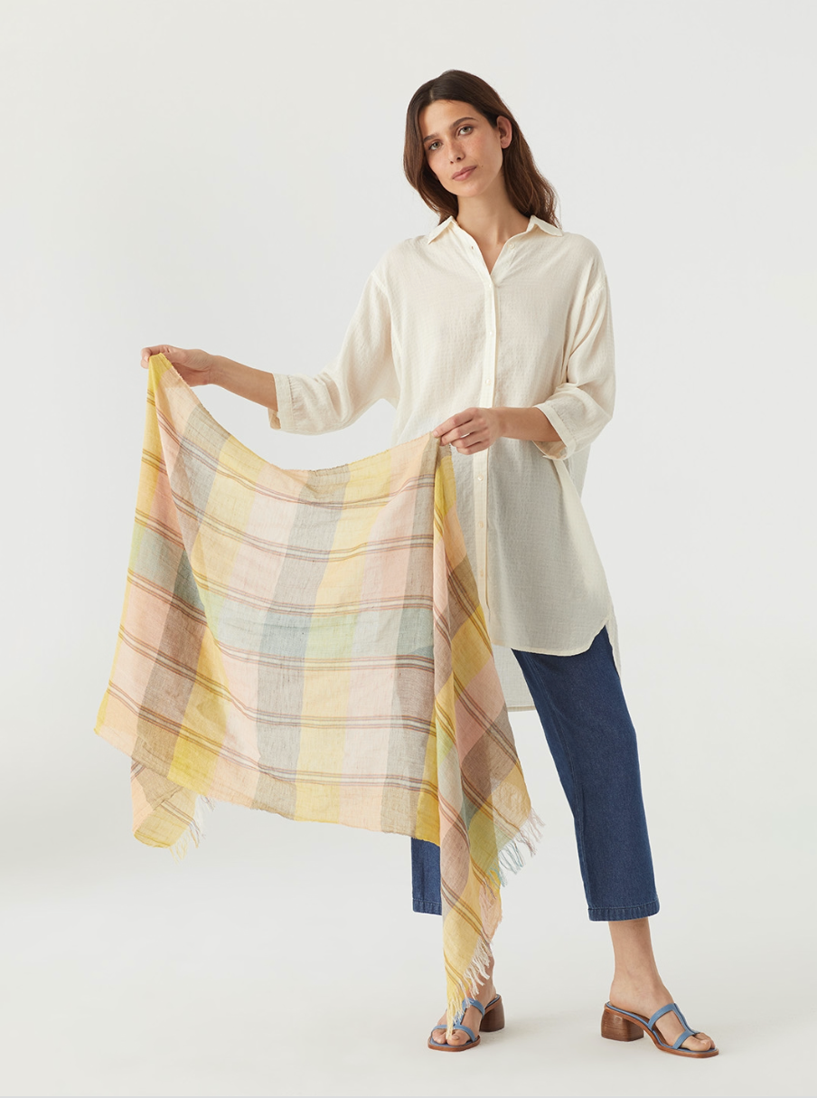 Multi Colour Checks Foulard Scarf