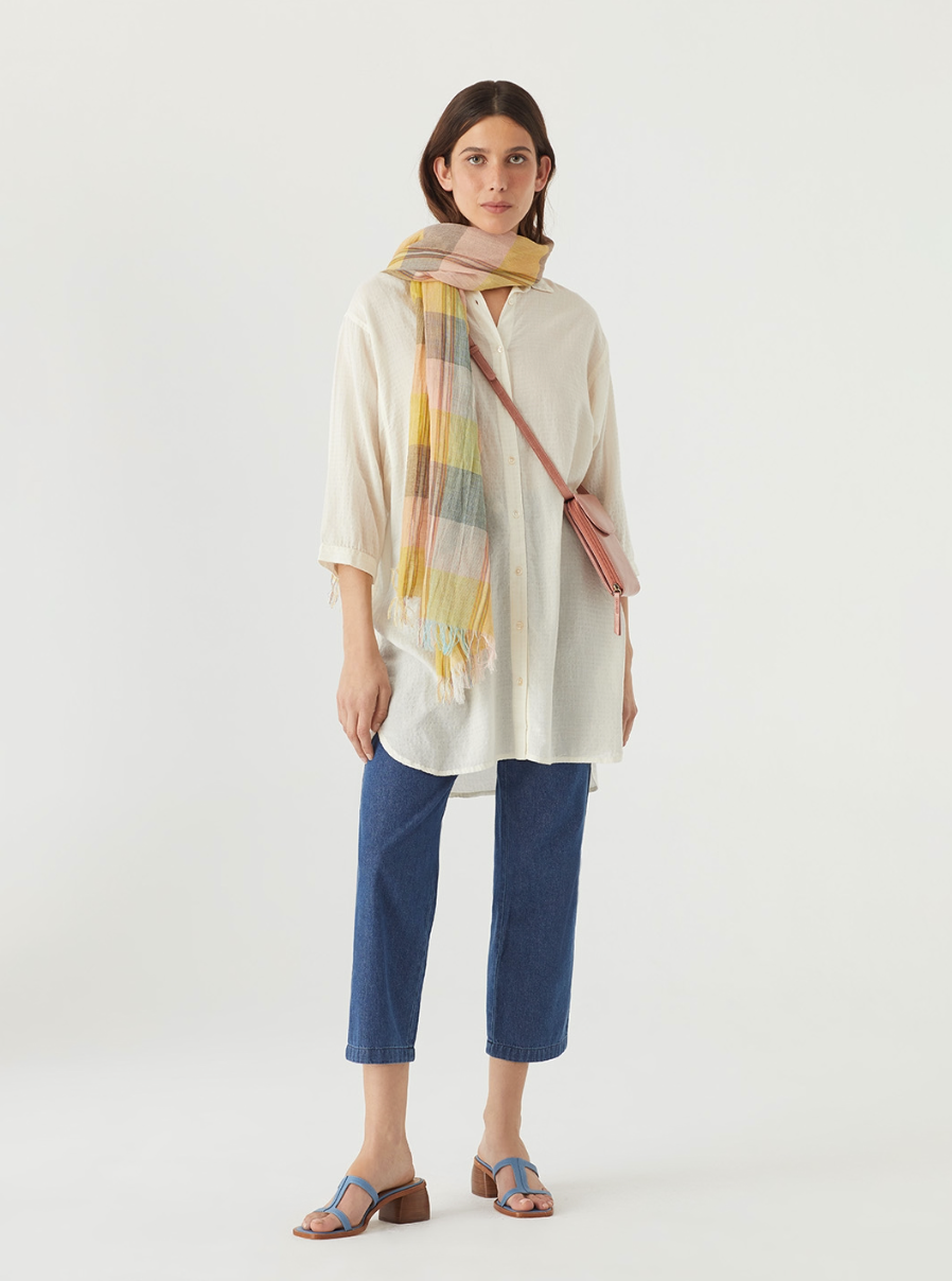 Multi Colour Checks Foulard Scarf