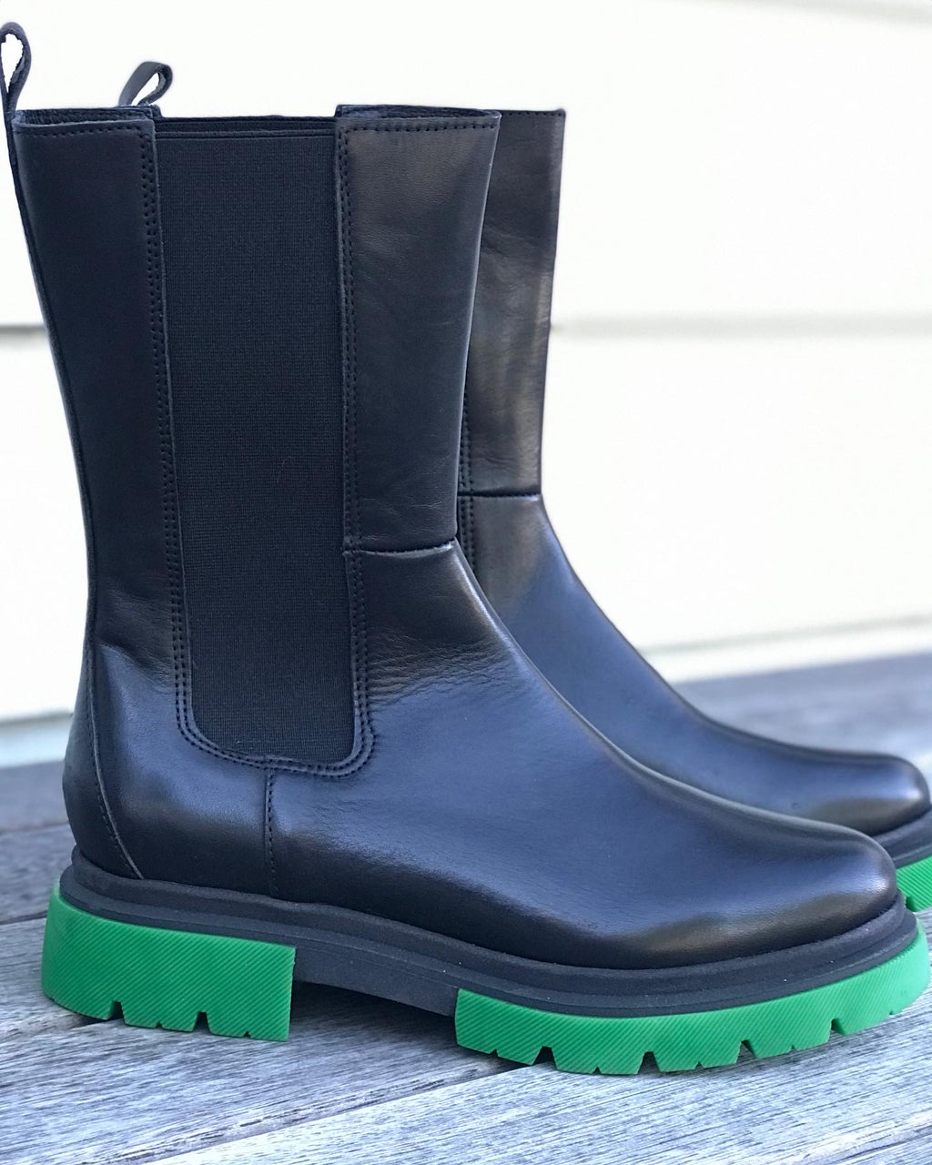 High Chelsea Boot in Olive or Black