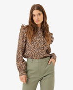 Camille Shirt in Navy Brown