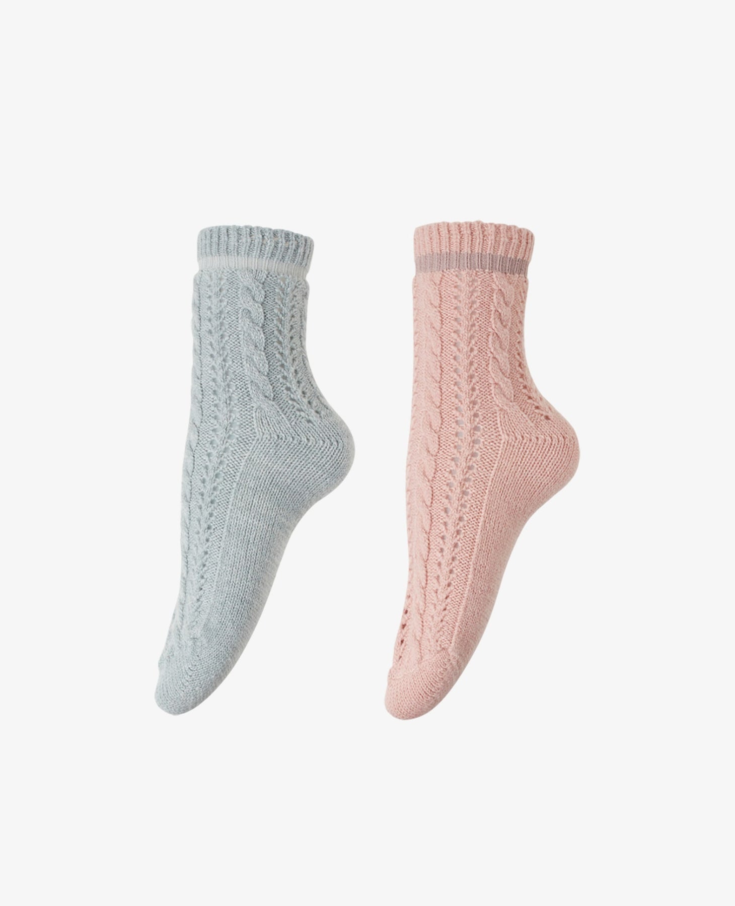 2 Pack Pointelle Sock in Art Black or Art Rosa