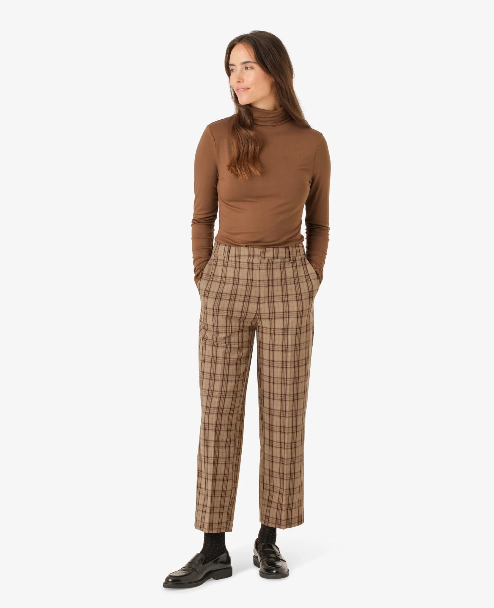 Brown Check Trousers