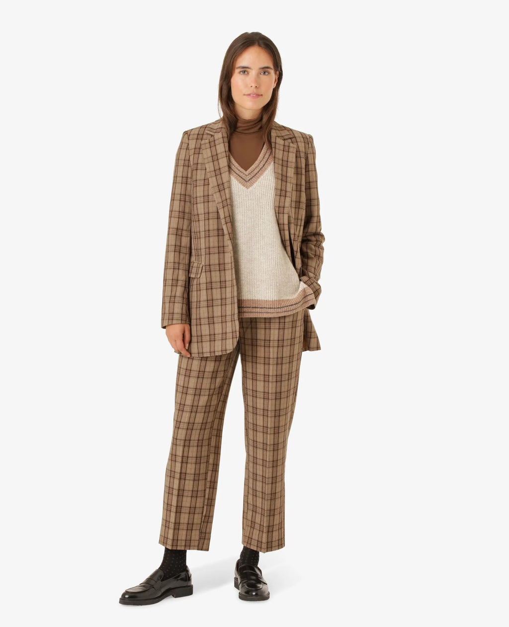 Brown Check Trousers